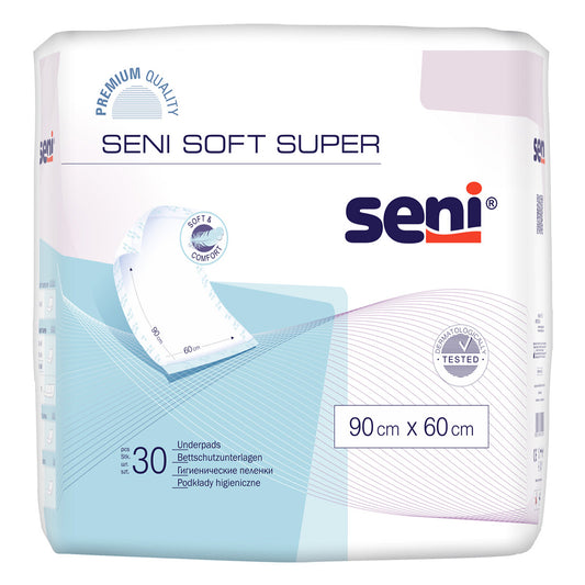 SENI Soft Super, paturici pentru protectie pat, 90x60 cm, 30 buc [ps:7a618841-7d6e-426b-9af1-76fa9d6a857a]