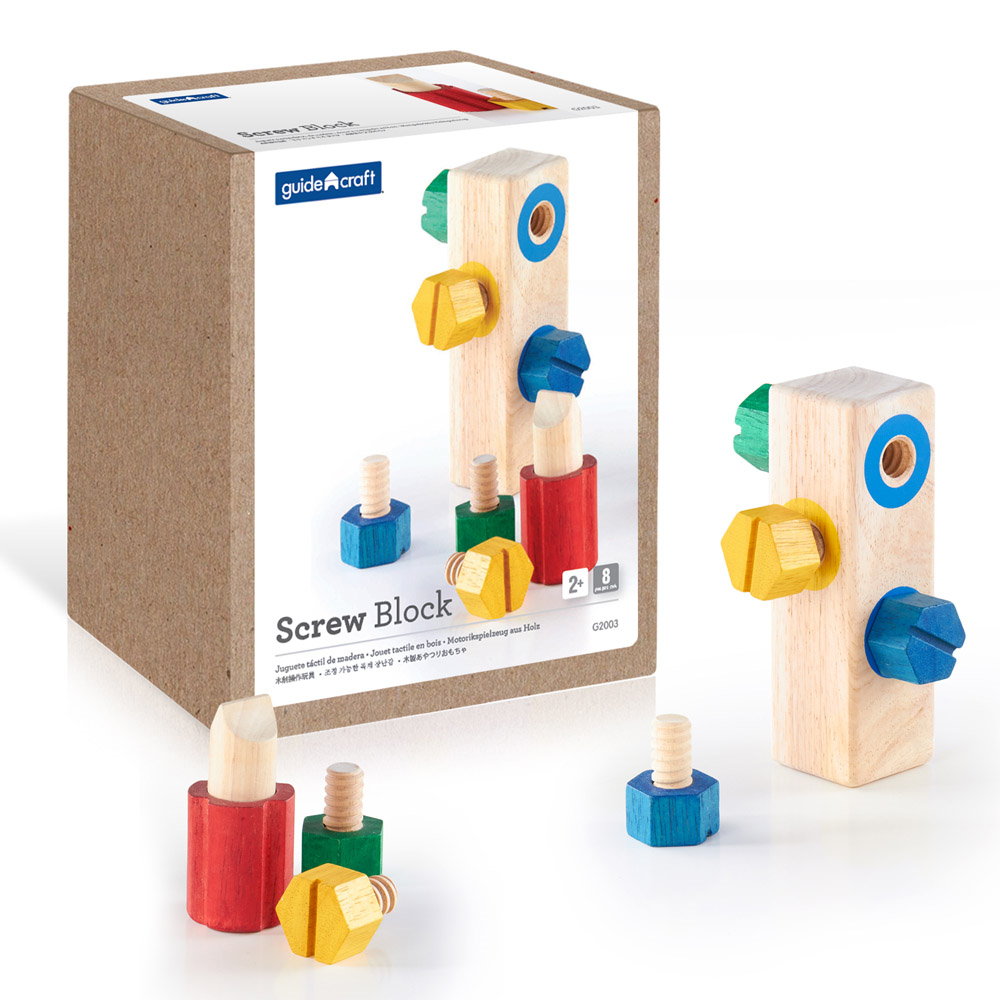 Screw Block Guidecraft - Joc de Îndemânare cu Șuruburi - Default Title [ps:02025319-c564-44cd-abfc-63fec1d454fa]