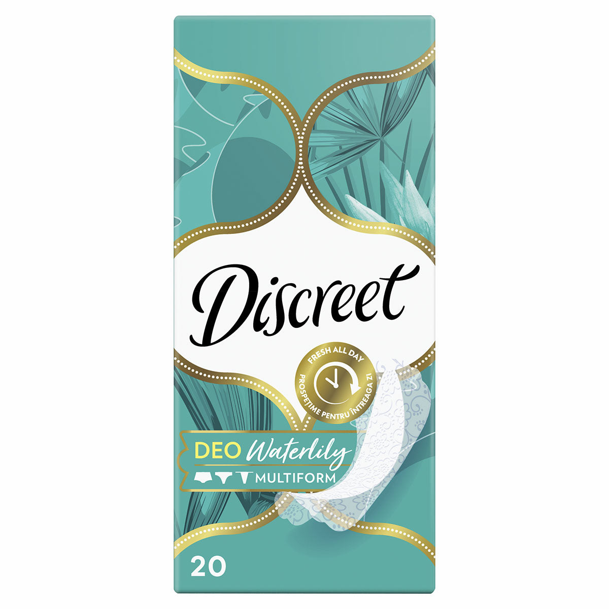 DISCREET Waterlily, absorbante zilnice, Deo, 20 buc [ps:6c18e5cb-4781-4e9a-a30a-521c3cc954ae]