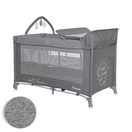 Pătuț Pliabil Lorelli Noemi Plus, 2 Nivele, Mellow Rose Star - gri stelute [ps:d00282eb-1684-48c3-b42d-54f335c4b053]