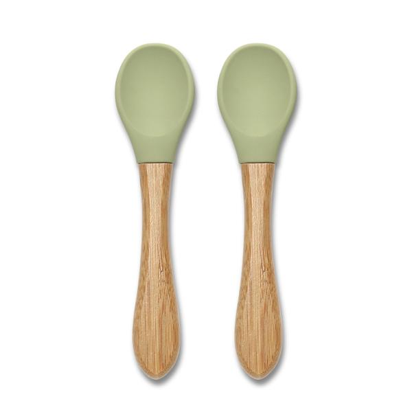 Set 2 Lingurițe Silicon și Bambus Lorelli, 6 luni+, Fresh - Fresh Green [ps:41dd568f-e7d4-489f-b800-8773a9165e1d]
