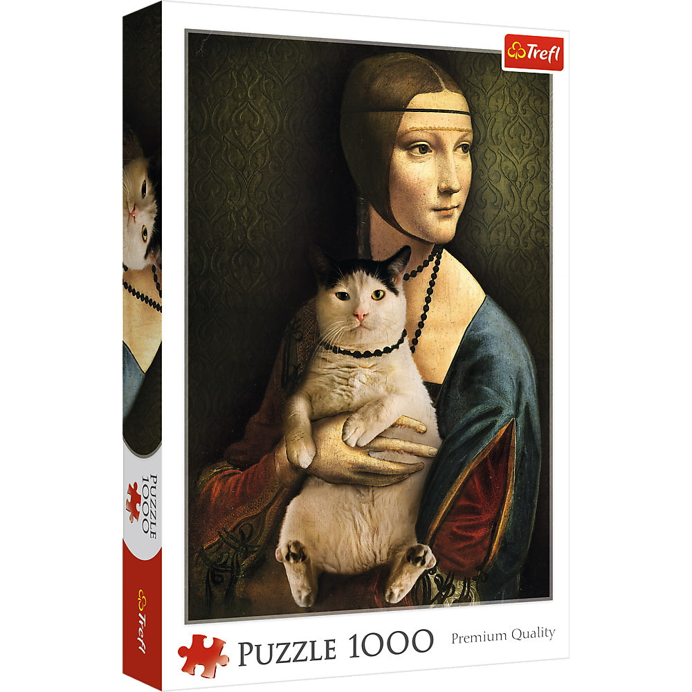 PUZZLE 1000 DOAMNA CU PISICA Trefl - Default Title [ps:ae209fe6-1fd6-4c0f-96da-e36c166c628b]