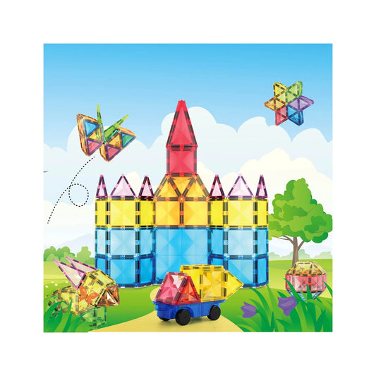 PICASSO TILES Diamond cu masinuta, magnetic, set de constructie, 63 piese [ps:56823e24-8885-4bda-a819-7b341bab38f2]