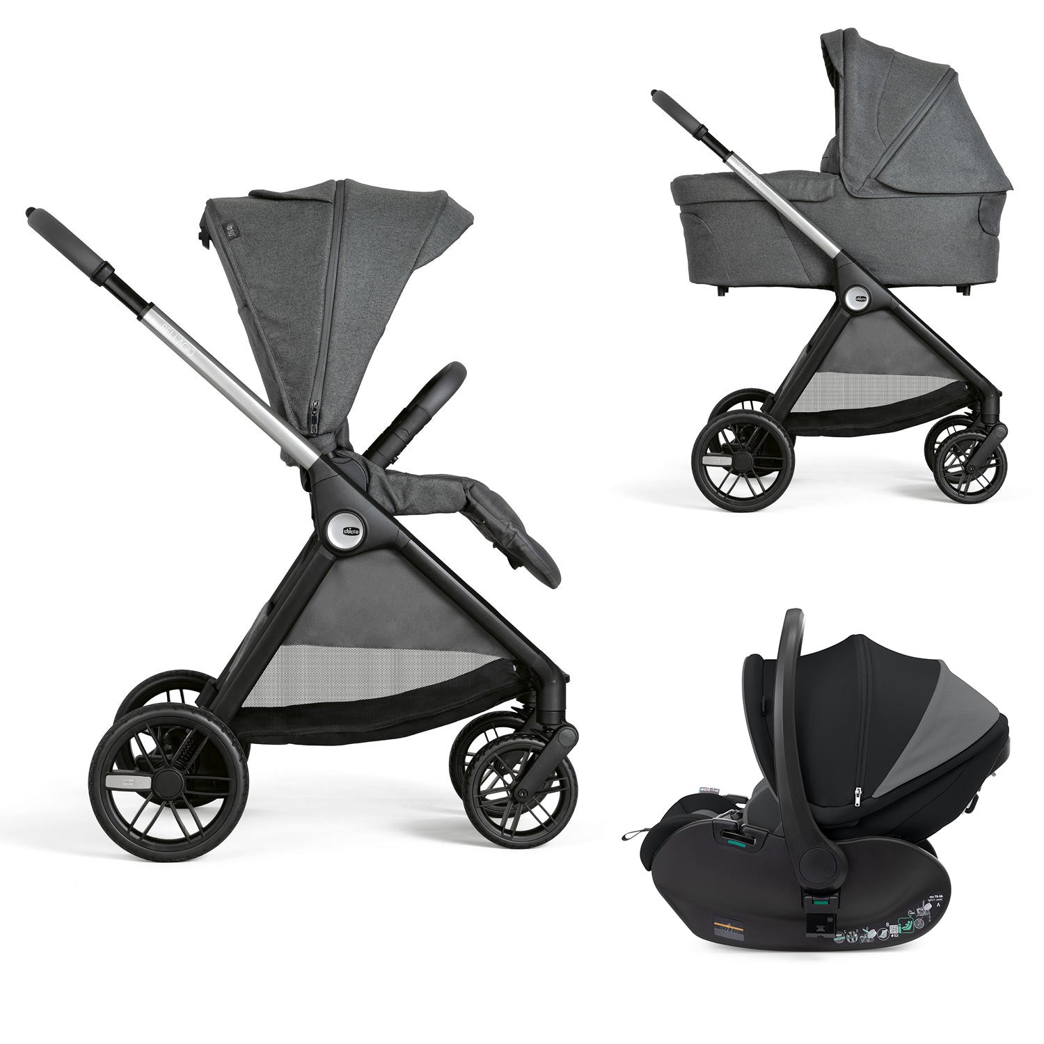 Carucior copii 3 in 1 Chicco Bellagio, Black Satin - Default Title [ps:4764f75b-3068-4a15-b844-7480826095af]