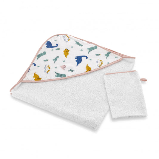 Set prosop si manusa de baie 72x72 cm BabyJem (Model: Dino) [ps:3a7ec4d9-07aa-4512-90b2-705f1c538c11]