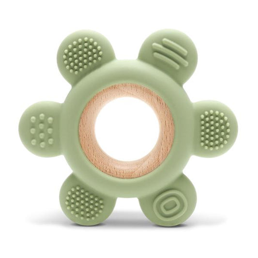 Jucărie Dentiție Lorelli Flower, Silicon și Lemn, Verde - Fresh Green [ps:198458ff-9b02-4138-8126-44f9deb404e2]