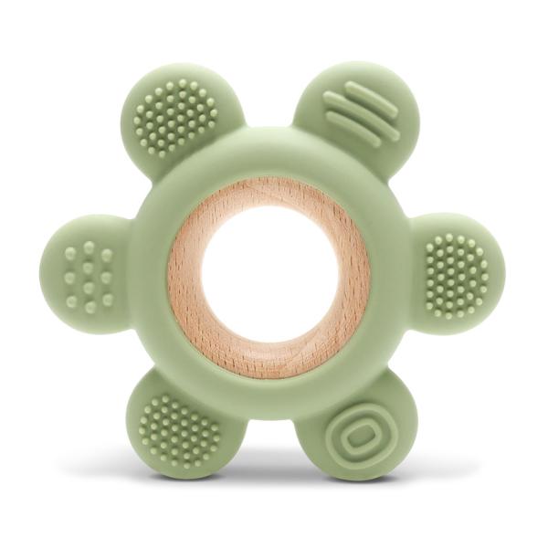 Jucărie Dentiție Lorelli Flower, Silicon și Lemn, Verde - Fresh Green [ps:198458ff-9b02-4138-8126-44f9deb404e2]