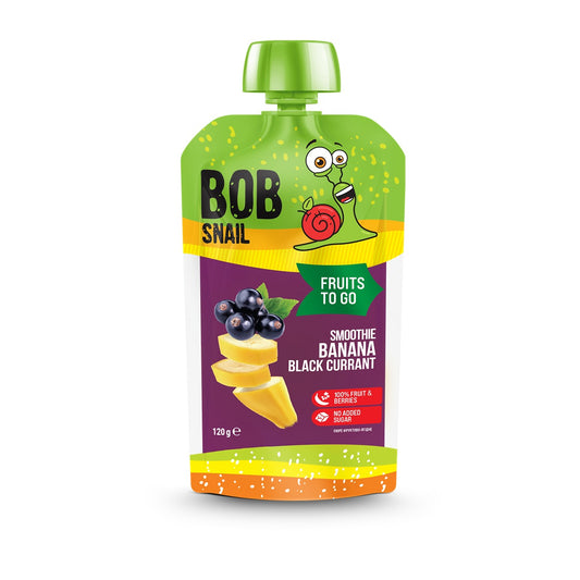 BOB SNAIL Fruits to Go, smoothie, cu banane si coacaze negre, 120 g [ps:55bfd3e8-c971-477e-9c95-81167469c05a]