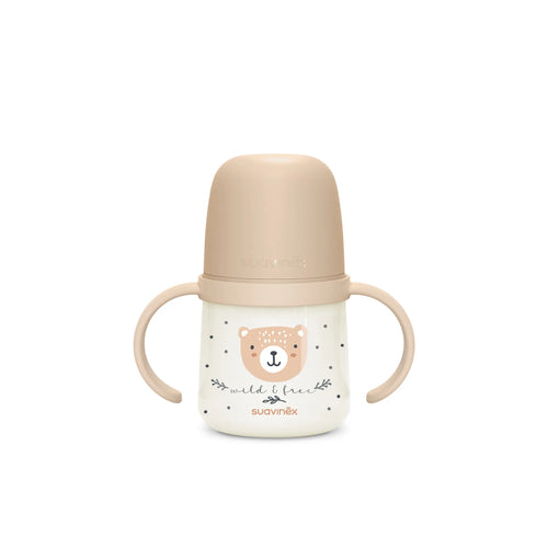 Cană Antrenament Suavinex cu Cioc Silicon, 150ml - Roz - Bej [ps:b0b87966-9eaa-43d1-82a9-ae0b34f88b41]