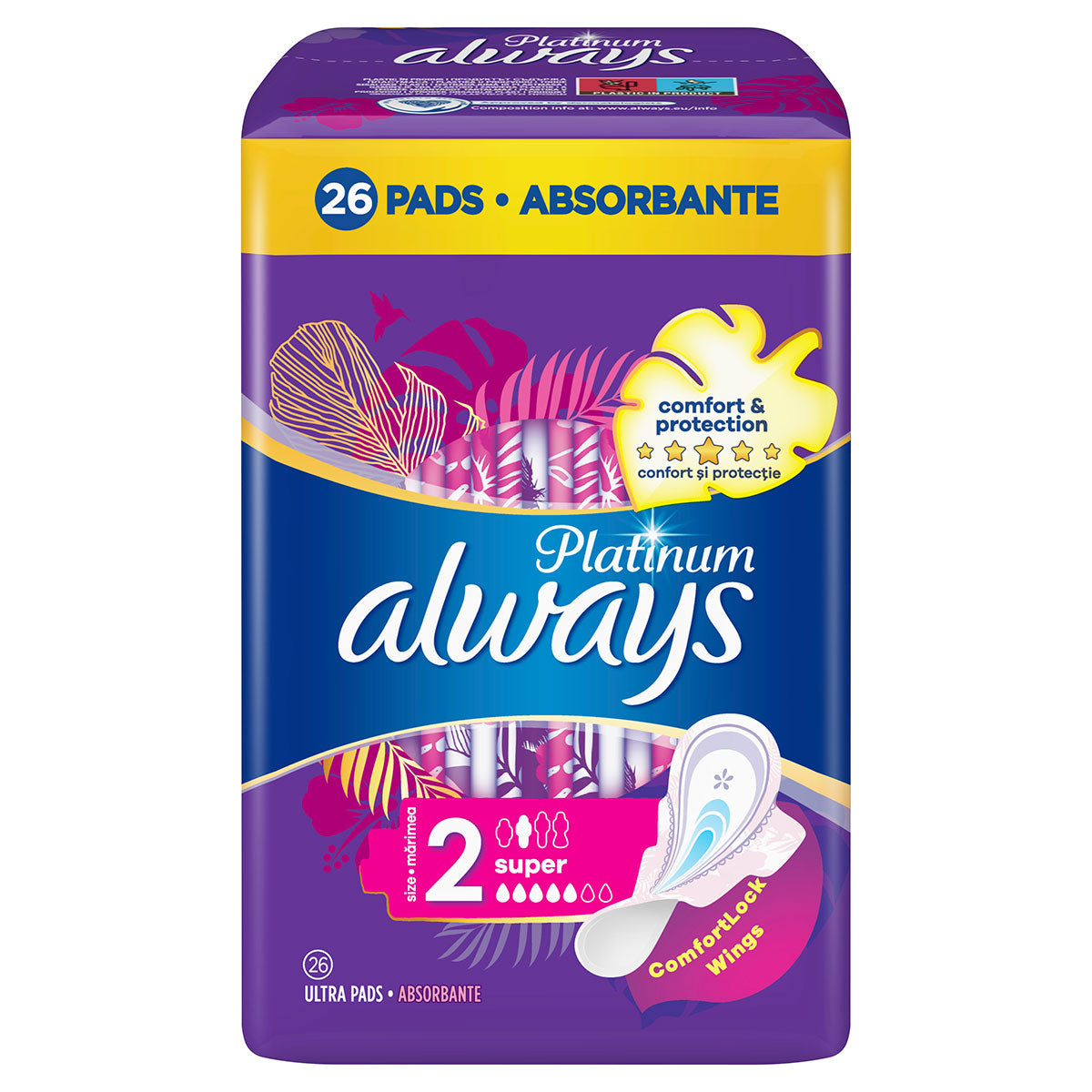 ALWAYS Platinum Super Quatro, absorbante igienice, marime 2, 26 buc [ps:384b2072-c456-49ed-b59d-9b5b6197b549]