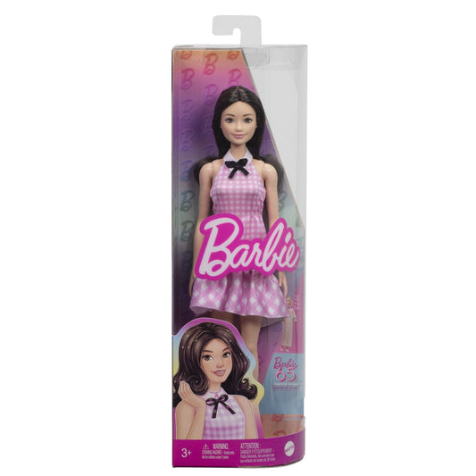 BARBIE FASHIONISTAS PAPUSA BARBIE BRUNETA CU ROCHIE ROZ [ps:f189f0e0-8b14-4aeb-9f4f-cb7efd20cddd]