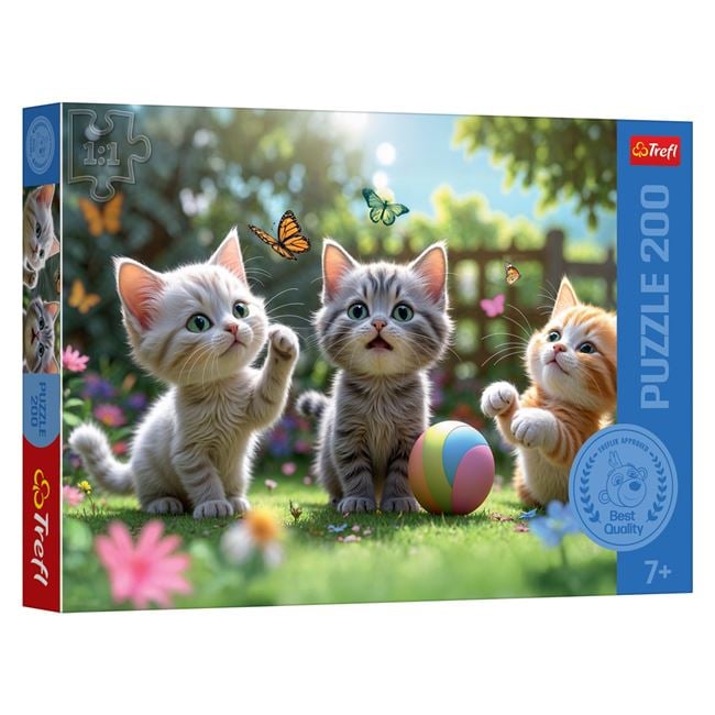 Puzzle Pisici cu Fluturi 200 piese - Trefl/Jumbo - Default Title [ps:86cf7053-79df-4da1-8d8e-a0760e269f71]