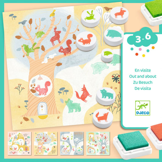 Joc creativ cu stampile Animale din padure, Djeco [ps:8ea911fe-53e2-465b-8bc2-d40682c4ae7b]