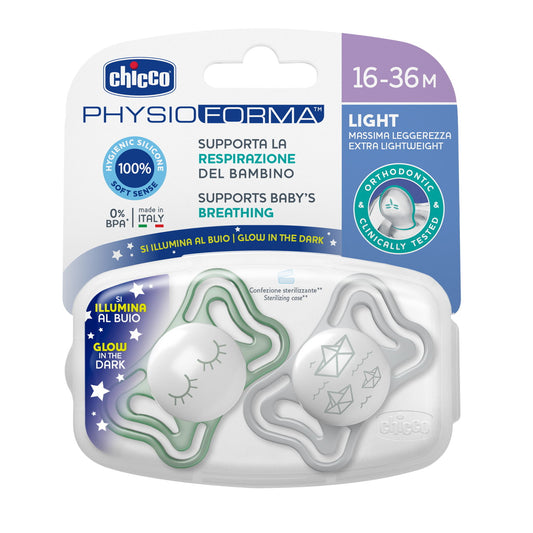 Suzeta Chicco PhysioForma Light Glow, 2bucati, unisex, - 2 buc [ps:adf54901-528e-4c11-a1d1-31a86eaf802a]