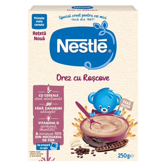 NESTLE Baby, cereale, cu orez si roscove, 250 g [ps:fedd76dc-a60d-4680-aa42-689aef2f9c50]