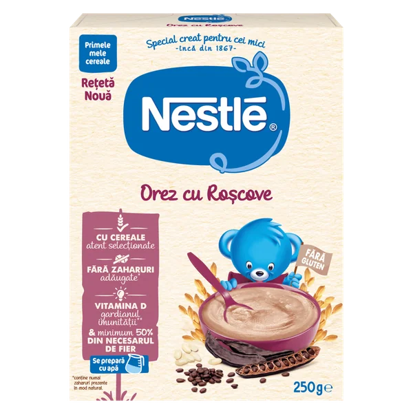 NESTLE Baby, cereale, cu orez si roscove, 250 g [ps:fedd76dc-a60d-4680-aa42-689aef2f9c50]