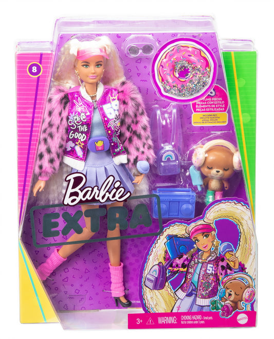 PAPUSA BARBIE EXTRA STYLE FLUFFY PINKY Mattel - Blonda cu Codite [ps:1bbc0c58-b73d-40da-bc98-f33636fce6a1]
