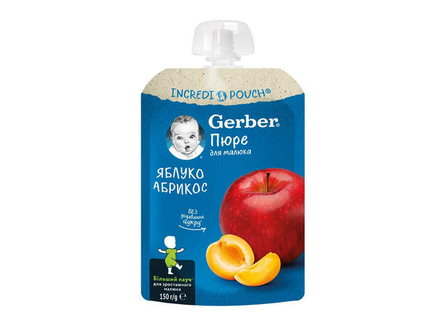 GERBER Natural, piure, de la 6 luni, cu mere si caise, 150 g - Default Title [ps:fc6cdbfa-d28c-4ca6-821d-8127acd790bc]