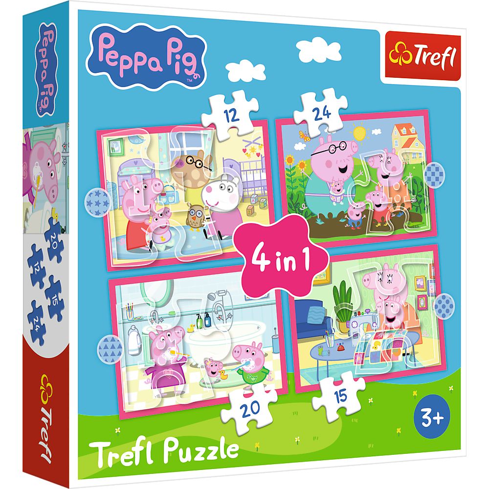 PUZZLE TREFL 4IN1 PEPPA PIG IUBESTE AVENTURILE - Peppa Pig [ps:bf9e54bb-785a-4d17-bc46-75744bddc993]