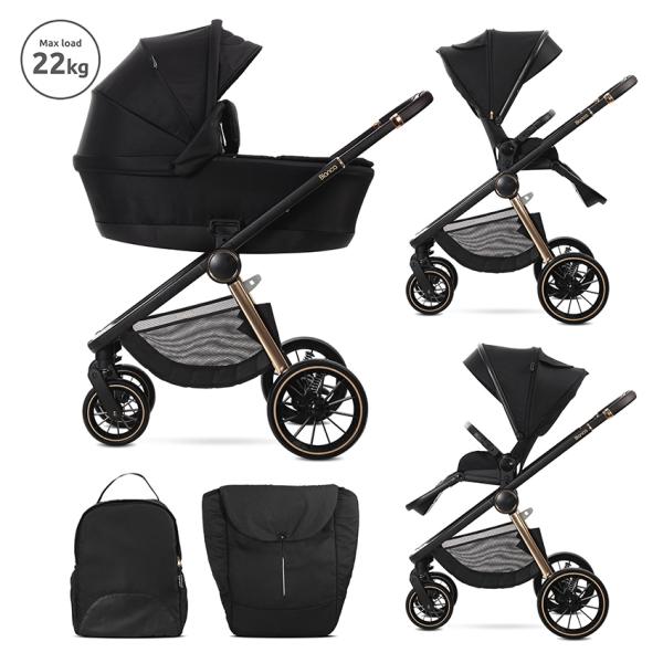 Cărucior Set 2 în 1 Lorelli Bianca, Beige Warm - Black [ps:95126650-c25e-4dda-b888-c7a36bcfcfa1]