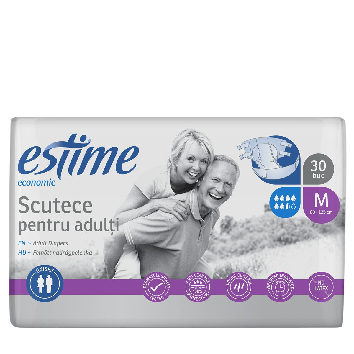 ESTIME Economic, scutece pentru adulti, M, 30 buc [ps:edd4739f-599d-4c85-afec-6b8a7972d4e8]