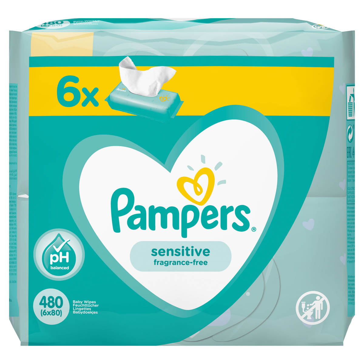 PAMPERS Sensitive, servetele umede, pentru copii, 12x52 buc - 6 x 80 buc [ps:a96aeec5-d2b3-45ea-b5dc-d6f2f63d5429]