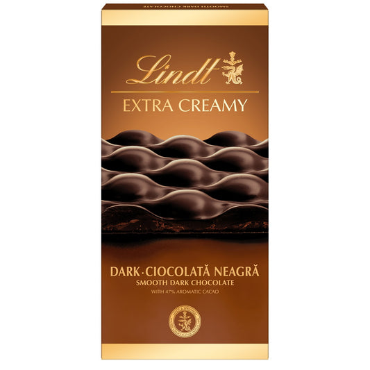 LINDT Extra Creamy, tableta de ciocolata, fina, neagra, 80 g [ps:eefc32b3-555e-4c0e-923c-7ee3301862ae]