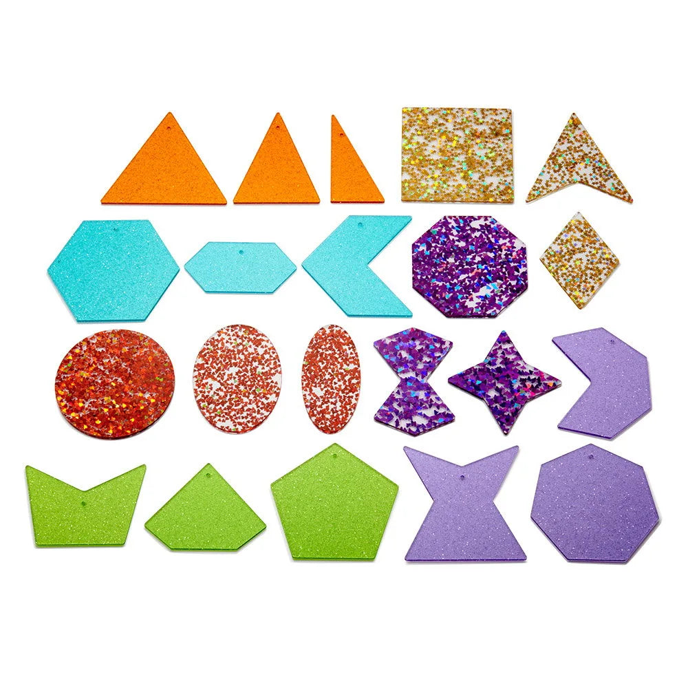 Glitter Shapes Forme Colorate cu Sclipici, 21 buc. - Tickit - Default Title [ps:322e8234-85da-41a9-8beb-60d24f3d24b4]
