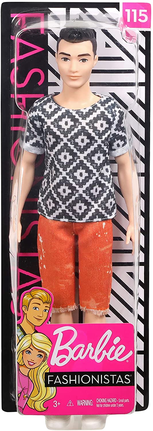 PAPUSA BAIAT FASHIONISTAS CU CAMASA SI PAPION Mattel - Tricou alb negru mozaic [ps:e6480d91-658b-4d6a-b0ea-7043fb720ae6]