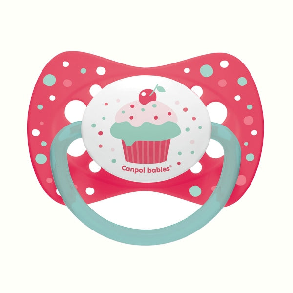 Canpol Babies Suzeta Simetrica Din Silicon 18 + Cupcake 23/284-Pink [ps:86b24f4c-8f0a-40c9-907a-1dd1280e78df]