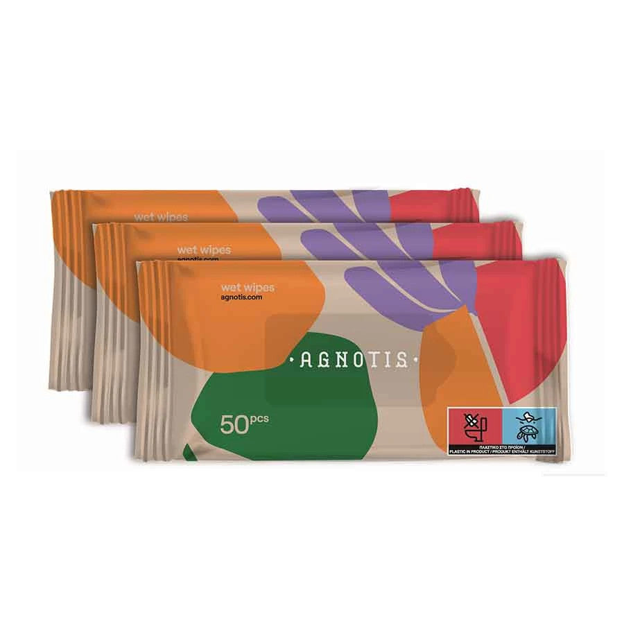 Servetele umede hipoalergenice pentru bebelusi si copii Agnotis, 3 pachete X 50 buc [ps:fa4b6097-de5a-4355-b114-4579536eea21]