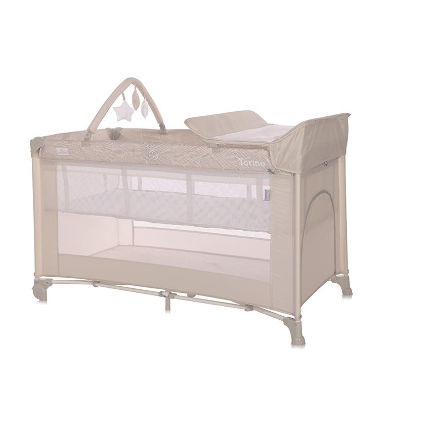 Pătuț Pliabil Lorelli Torino Plus, 2 Nivele, Lemon Curry - Fog Elements [ps:fe450e80-e263-4c6e-9d00-73bee25d59c1]