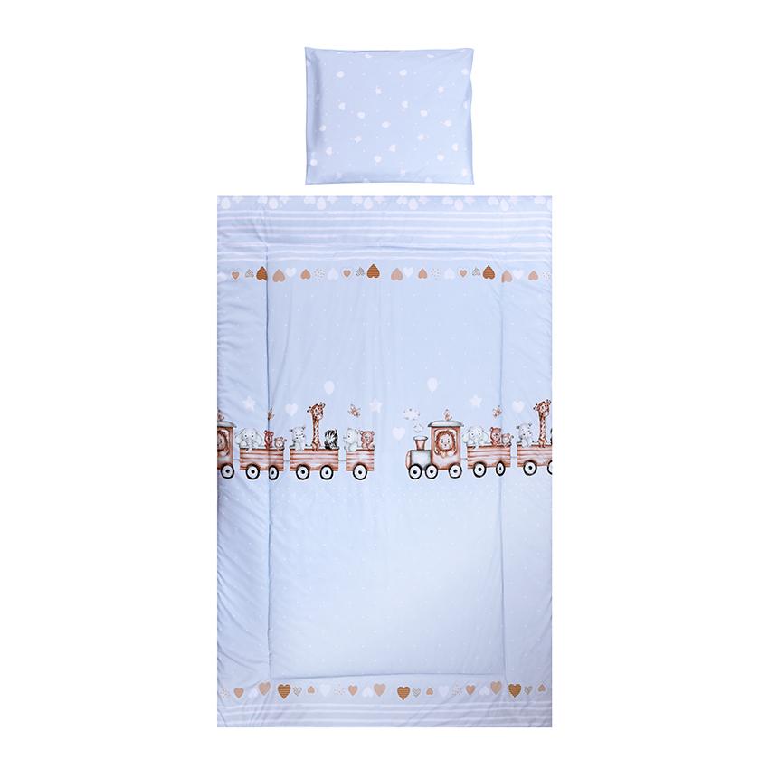 Set Lenjerie Pat 3 Piese Lorelli Cosy Train Blue, Bumbac - Blue [ps:73e9ea1e-fe9d-4a8e-a40d-2e496a2d50d2]