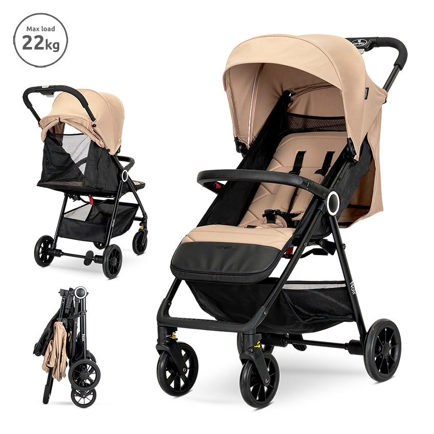 Cărucioar Nou-Născut Lorelli Noir, Negru | Pliere Rapidă - Beige [ps:142cbad8-050e-423d-b8d5-71d43960602b]