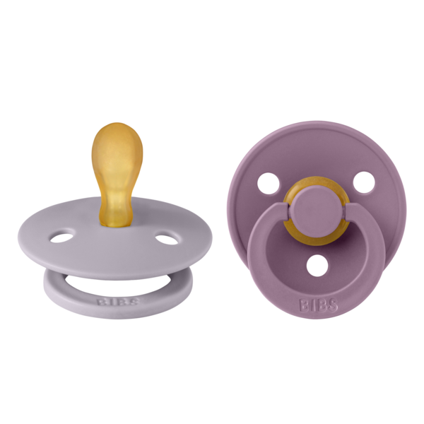Set 2 Suzete BIBS Colour Latex, Tetina Simetrică, 0 luni - Fossil Grey/Mauve [ps:245f8815-dc5e-422f-b071-ae410f6c3aa3]