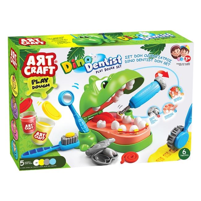 Set Plastilină Stomatolog Dinozauri Jumbo DOH - 6 piese - Default Title [ps:326918c3-5a80-48cd-99e9-9928b0ec379a]