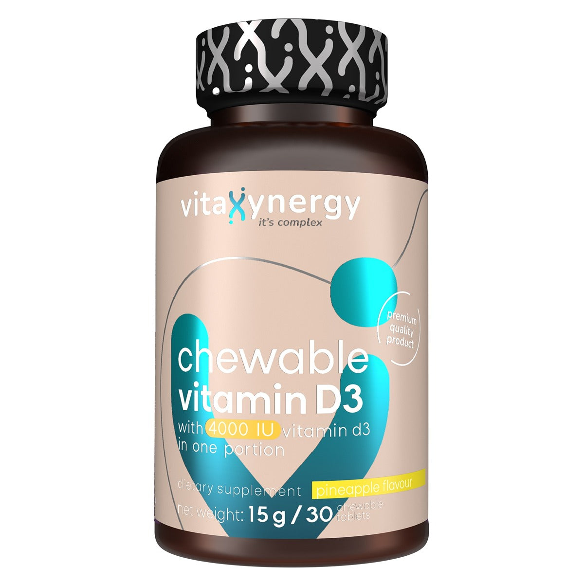 VITAXYNERGY Vitamina D3, supliment alimentar, masticabil, 4000 UI, 30 tablete, 1 buc [ps:6d663d47-6024-46a3-bf8e-96dd257f7a2a]
