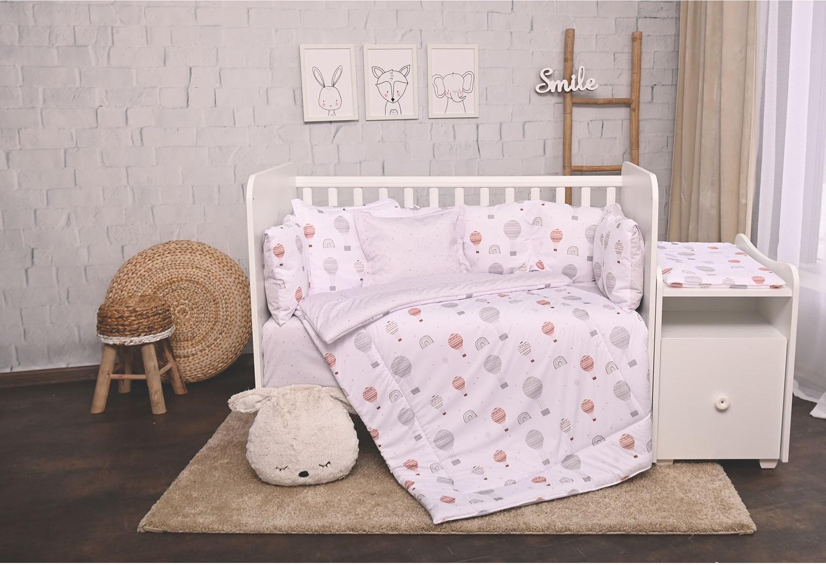 Set Lenjerie Pat Bebe Lorelli Trend Little Rabbits Grey - Gri Baloane [ps:cf5208c1-53d3-413d-ab59-e2a0985d591c]