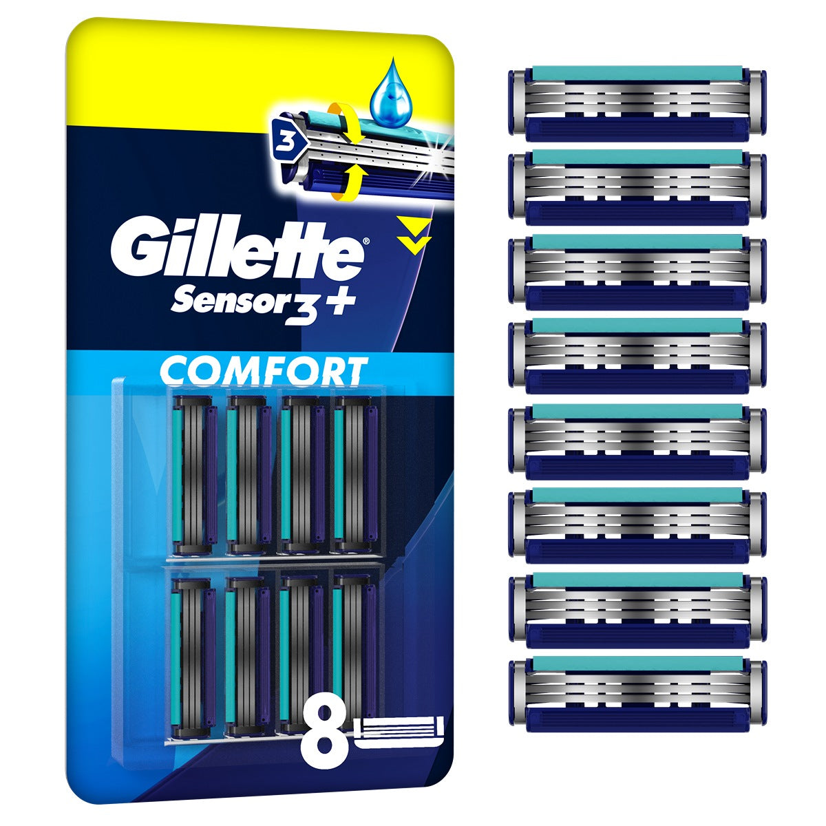 GILLETTE Sensor 3 Plus Comfort, rezerva aparat de ras, 8 buc [ps:25345d14-7156-4214-988b-de56efd754fa]
