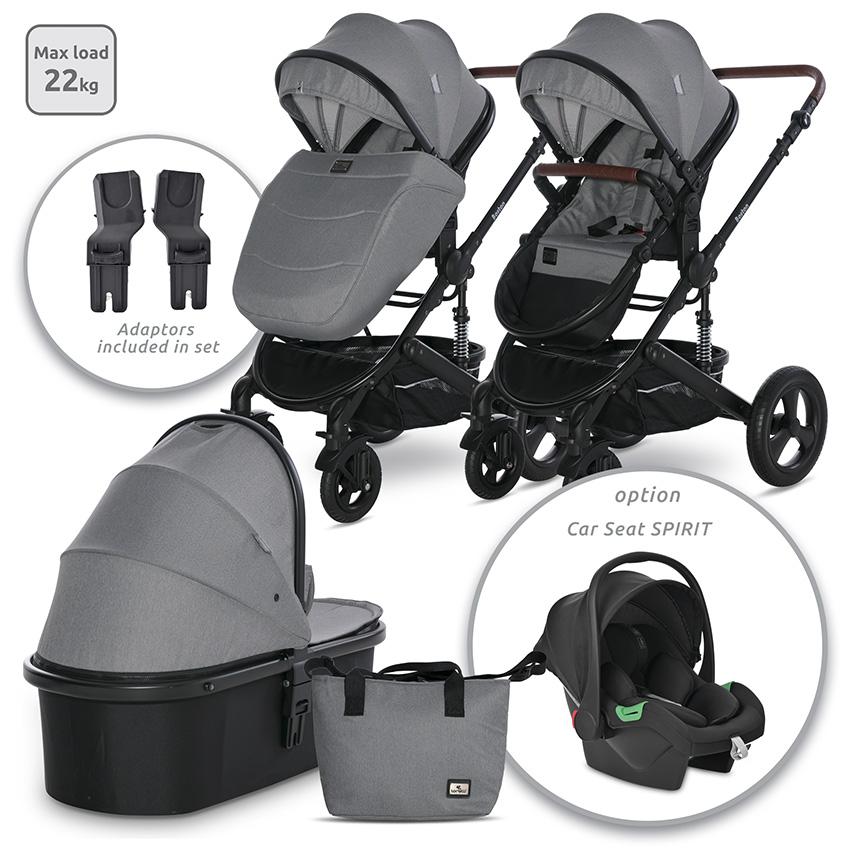 Cărucior Transformabil Lorelli Boston, 0-22 kg, Dolphin Grey - Dolphin Grey [ps:34829a6c-d6e6-449e-ad56-57c66cd6e922]
