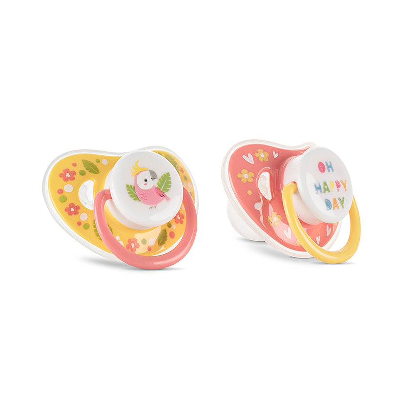 Set 2 Suzete Lorelli, Silicon Moale, Rotunde, 6 luni+ - Yellow Pink [ps:e8f85234-9647-4a11-9293-b20dd00f2077]