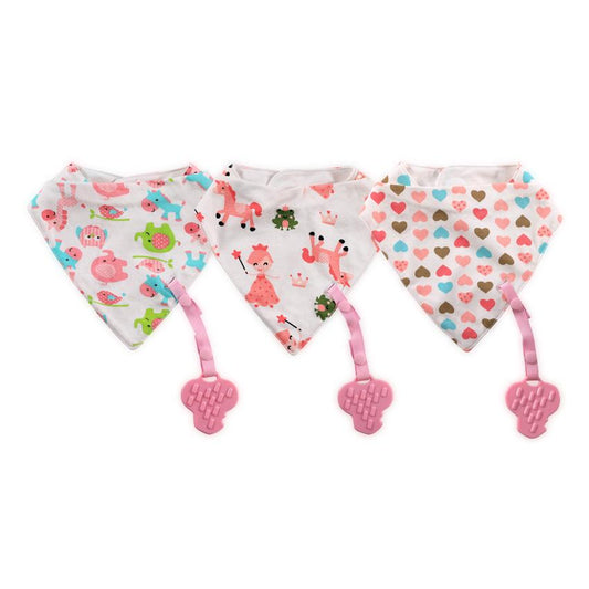 Bavetă Bandana Lorelli cu Jucărie Dentitie, Bumbac, Pink - roz [ps:39c0e430-f2d8-436c-9e69-8e20f2dfd4f4]
