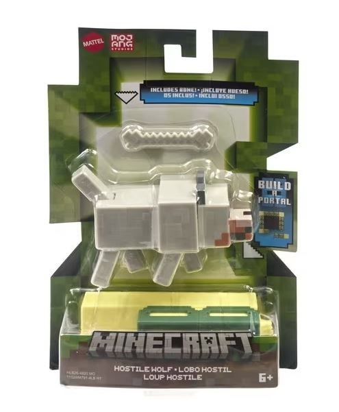 MINECRAFT CRAFT A BLOCK FIGURINA STRONGHOLD HOSTILE WOLF 8CM [ps:209849f1-cc55-409d-a09b-78b3091b1677]