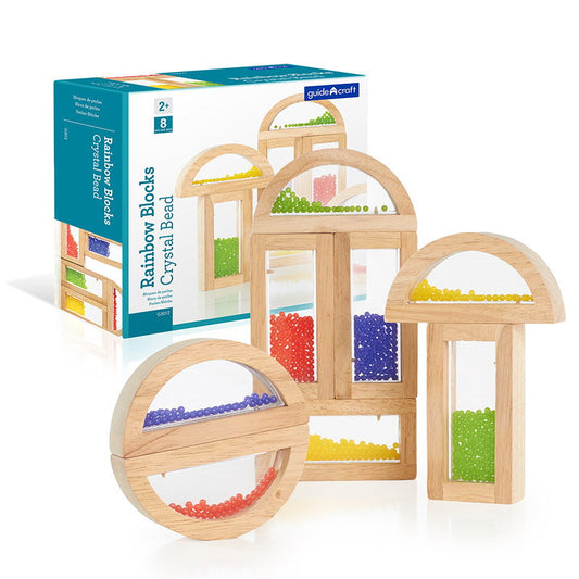 Rainbow Blocks Guidecraft - Blocuri Senzoriale cu Sclipici - Cu Margele Colorate [ps:f1b75592-0ec0-4760-8009-9a7e46373bdf]