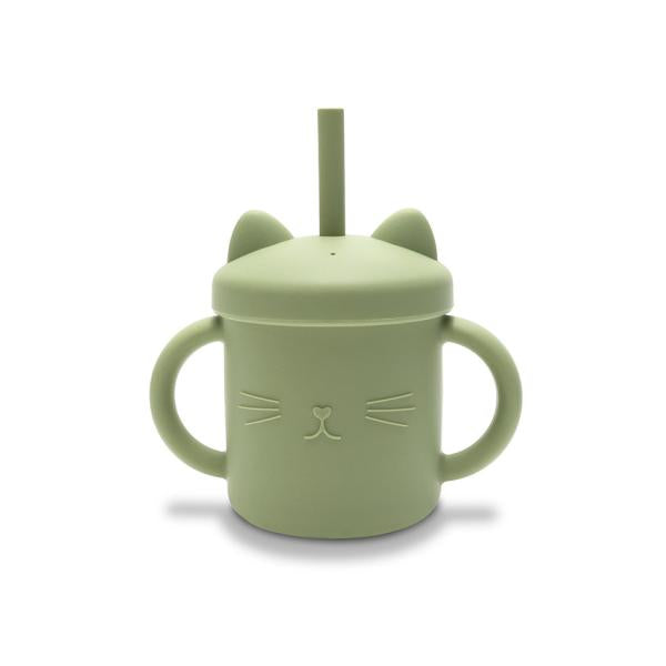 Cănuță Lorelli cu Manere și Pai, Silicon Natural, Fresh - Fresh Green [ps:d5092359-fa1a-46be-b9e7-7cd55a63d704]