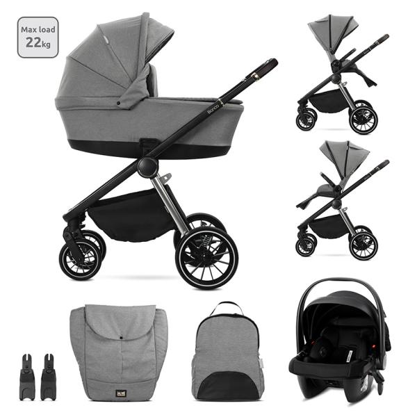 Cărucior Set 3 în 1 Lorelli Bianca, Beige, Sistem - Grey [ps:93494dc8-915e-4f9e-a45c-155c53fdc124]