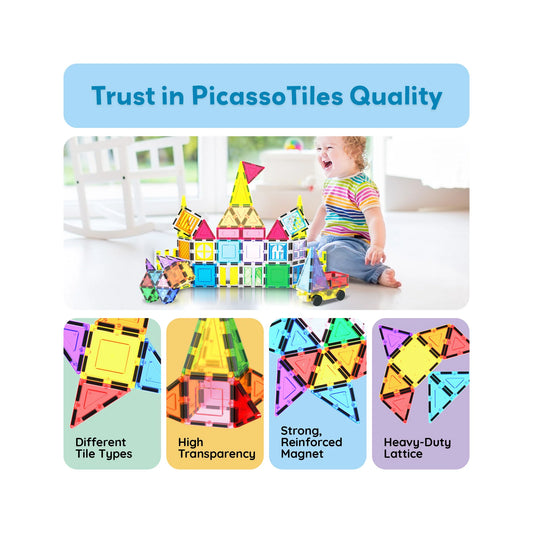PICASSO TILES Set Construcție Magnetic, 61 Piese - Default Title [ps:e0648eb5-1e02-4163-bab1-ff03279940d9]