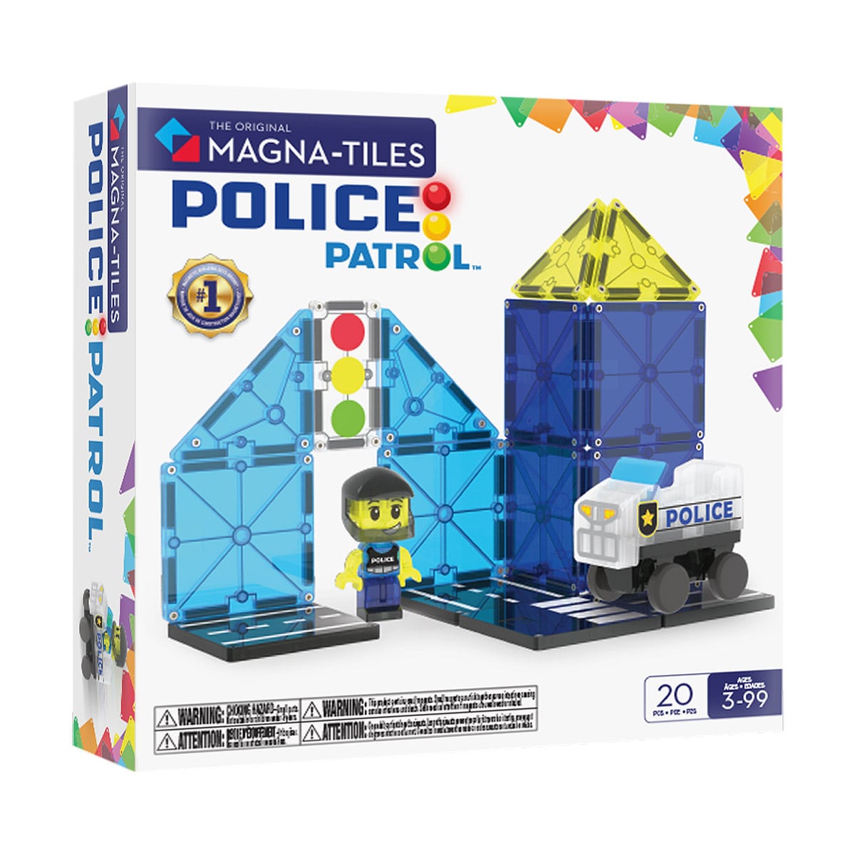 MAGNA-TILES Police Patrol, 20 piese - Jucării de Construcție - Default Title [ps:5e656394-722a-4f59-9bc3-373e28abc1f1]
