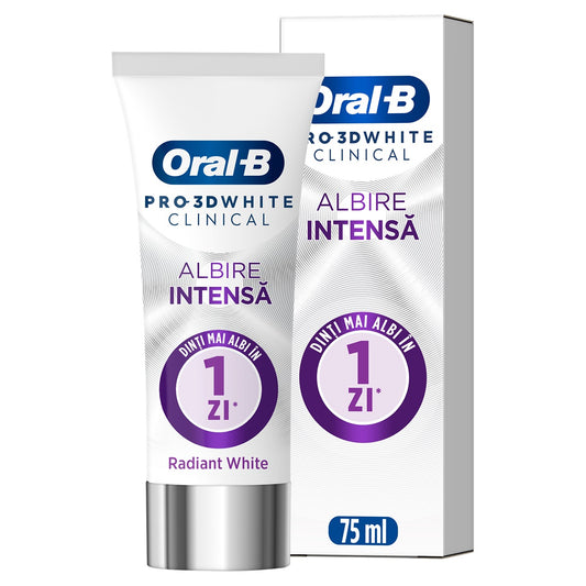 ORAL-B 3DWhite Clinical Radiant White, pasta de dinti, albire intensa, 75 ml [ps:bfd18718-8b5a-4931-837c-2960143abc8a]