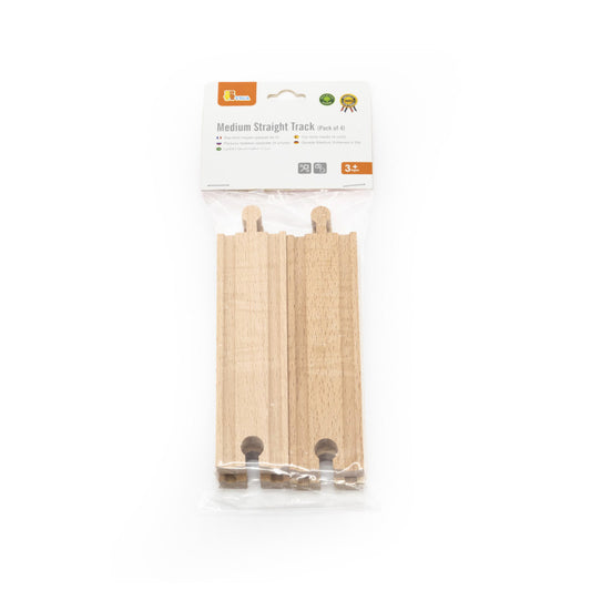 Set extensii sine din lemn pentru trenulete, 4 buc, drepte medii,Viga [ps:48cf8018-f46c-4f87-a4e7-321afe76590c]